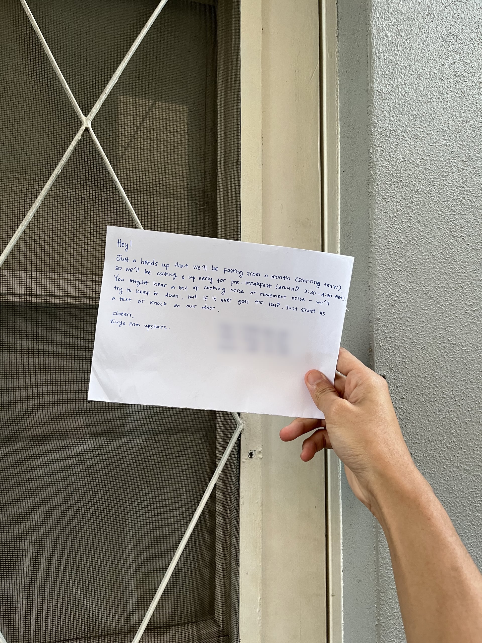 Ramadhan notice to neighbors